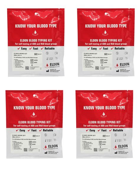 Eldoncard Blood Type Test Complete Kit 